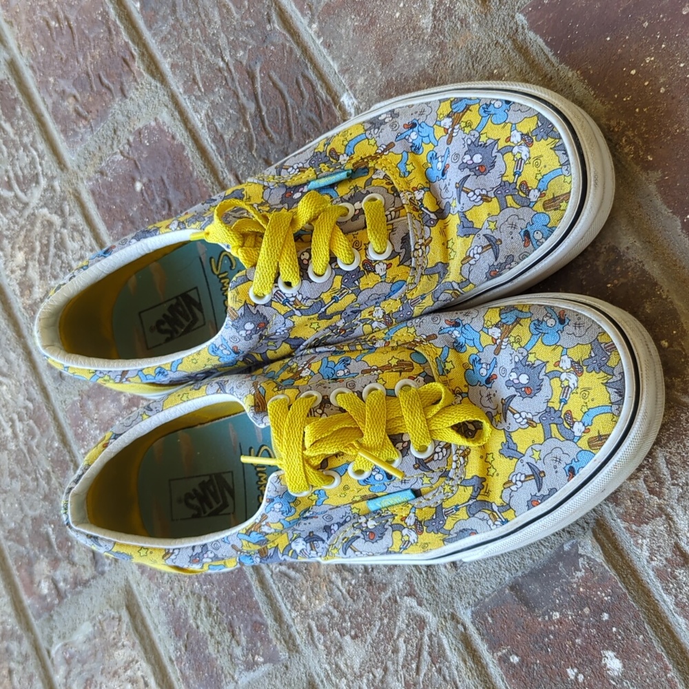 Vans The Simpsons X Era The Itchy and Scratchy Show Low Top Sneakers Yellow Blue